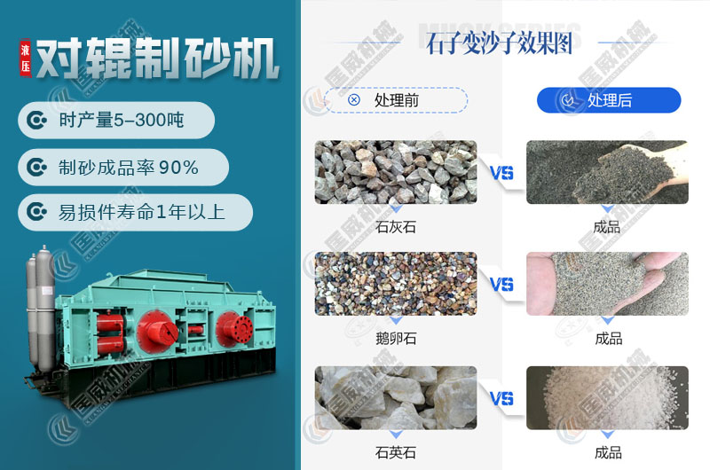 瓜米石制沙用对辊制砂机